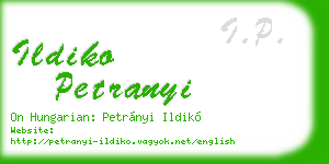 ildiko petranyi business card