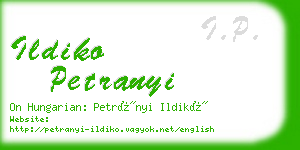 ildiko petranyi business card